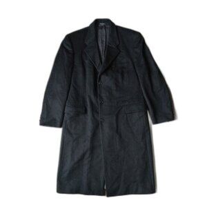 Petrocelli Black Wool and Cashmere Blend Long Lined Winter Coat Men's Size L44